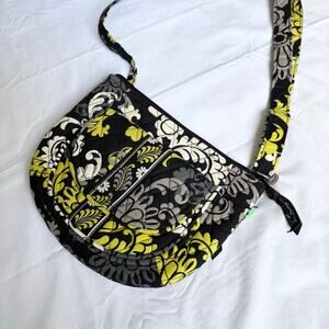 Vera Bradley Lizzy Crossbody purse Baroque retired hipster quilted lime cotton